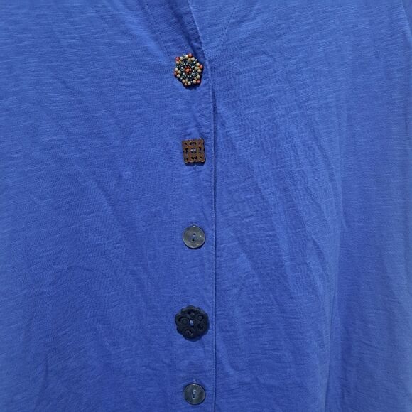 Soft Sorroundings Danielle Mixed Button Placket Trapezoid Hem Summer Dress Small - Picture 10 of 15